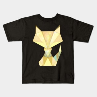 Geometric Fox Gold Kids T-Shirt